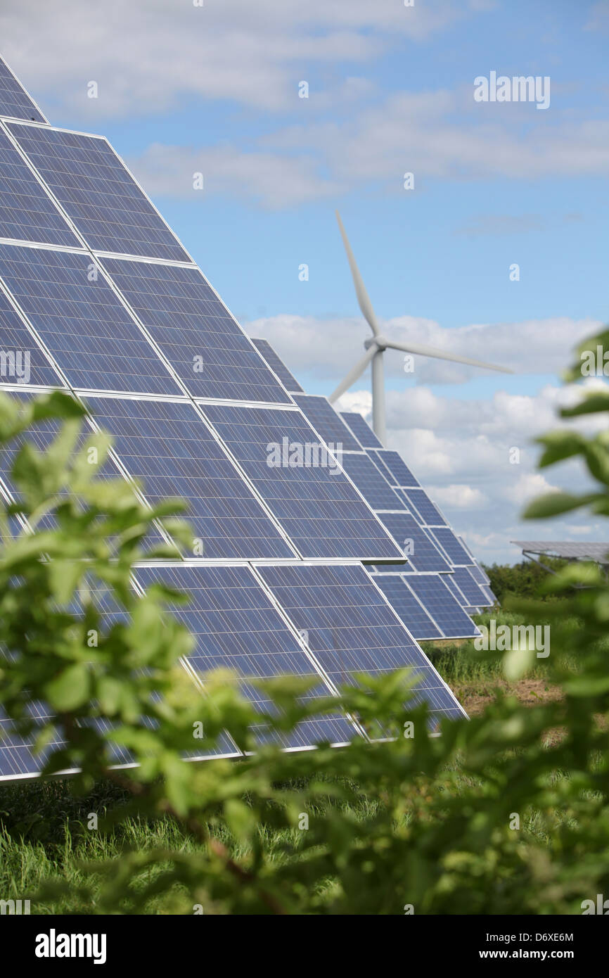 Nordhackstedt, Allemagne, ferme solaire composé de systèmes de suivi Banque D'Images