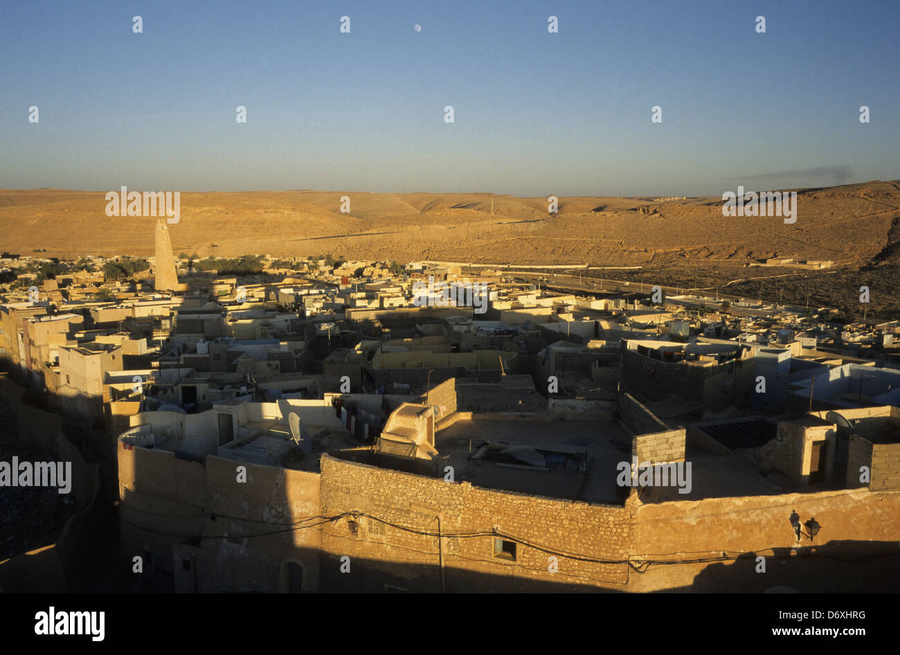 Ghardaia, ville de Beni ISGUEN dans la vallée du Mzab, region de Ghardaïa vue sur Rhône ville de Beni Isguen, Ghardaia Banque D'Images