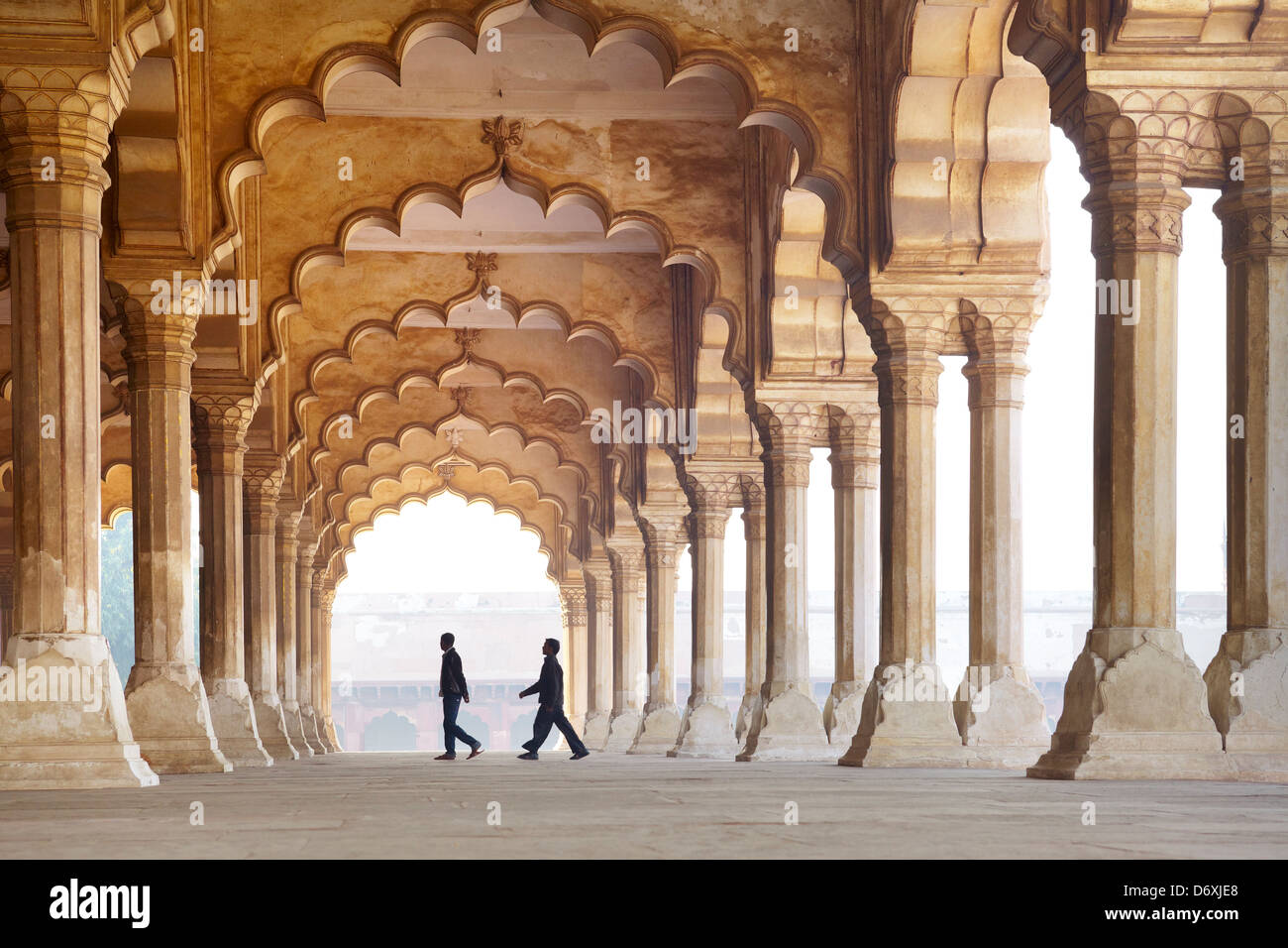 Le Fort Rouge, Agra - Hall de l'auditoire du Fort d'Agra Agra en Inde Banque D'Images