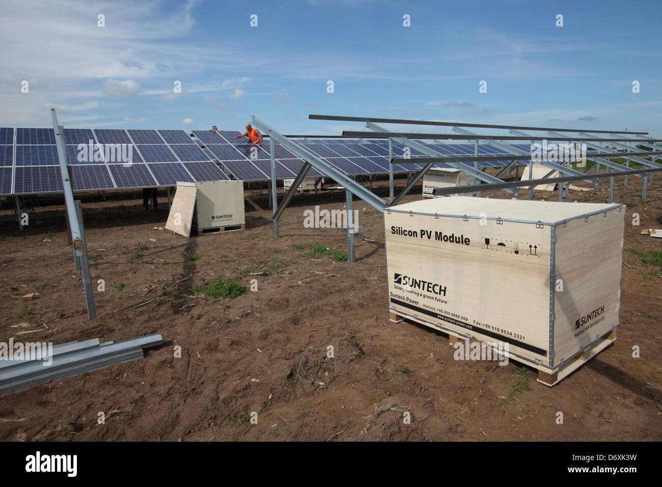 Oeversee, Allemagne, un parc solaire se bestueckt avec modules Suntech Banque D'Images