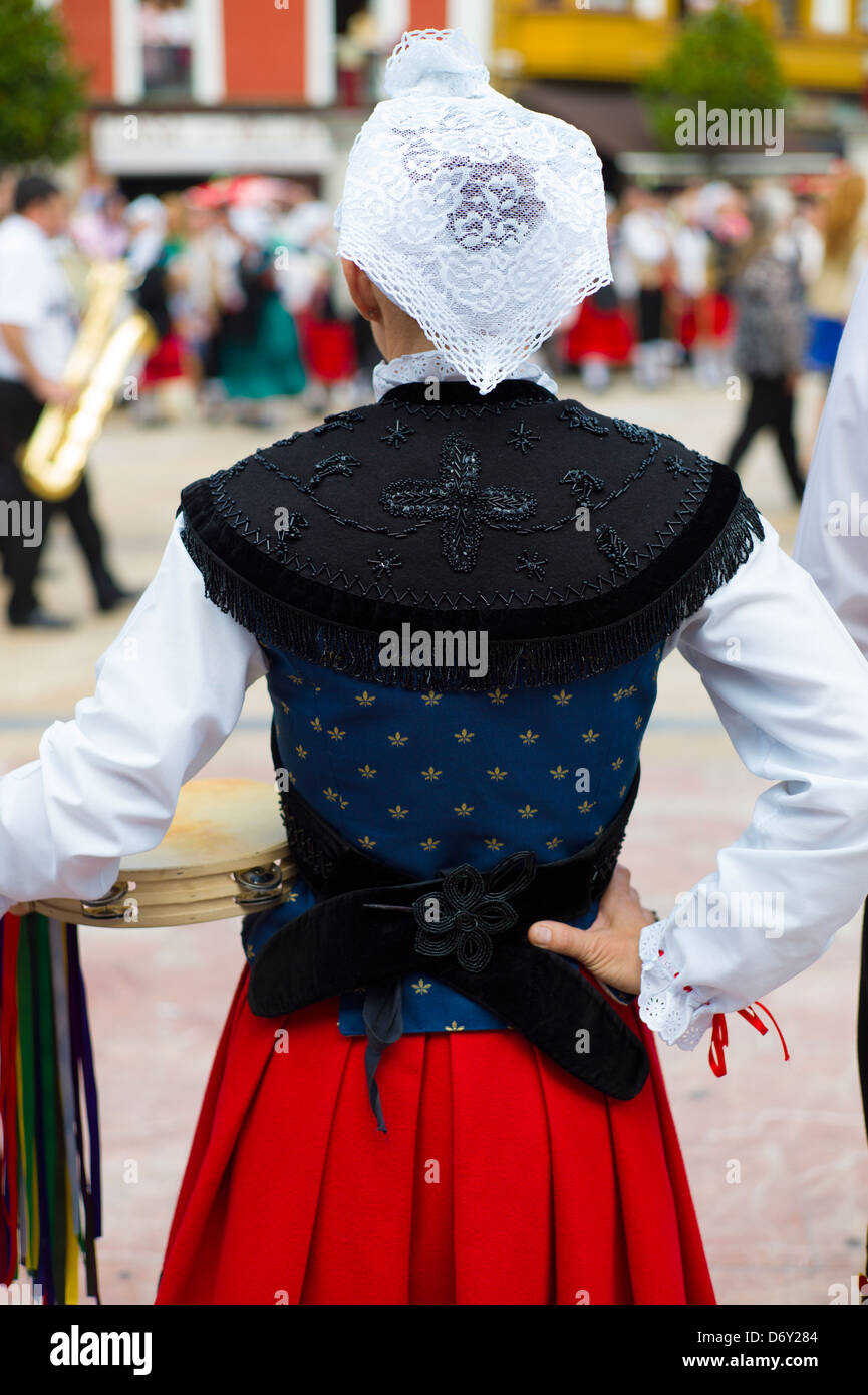 Fiesta traditionnelle à Villaviciosa dans les Asturies, dans le Nord de l'Espagne Banque D'Images