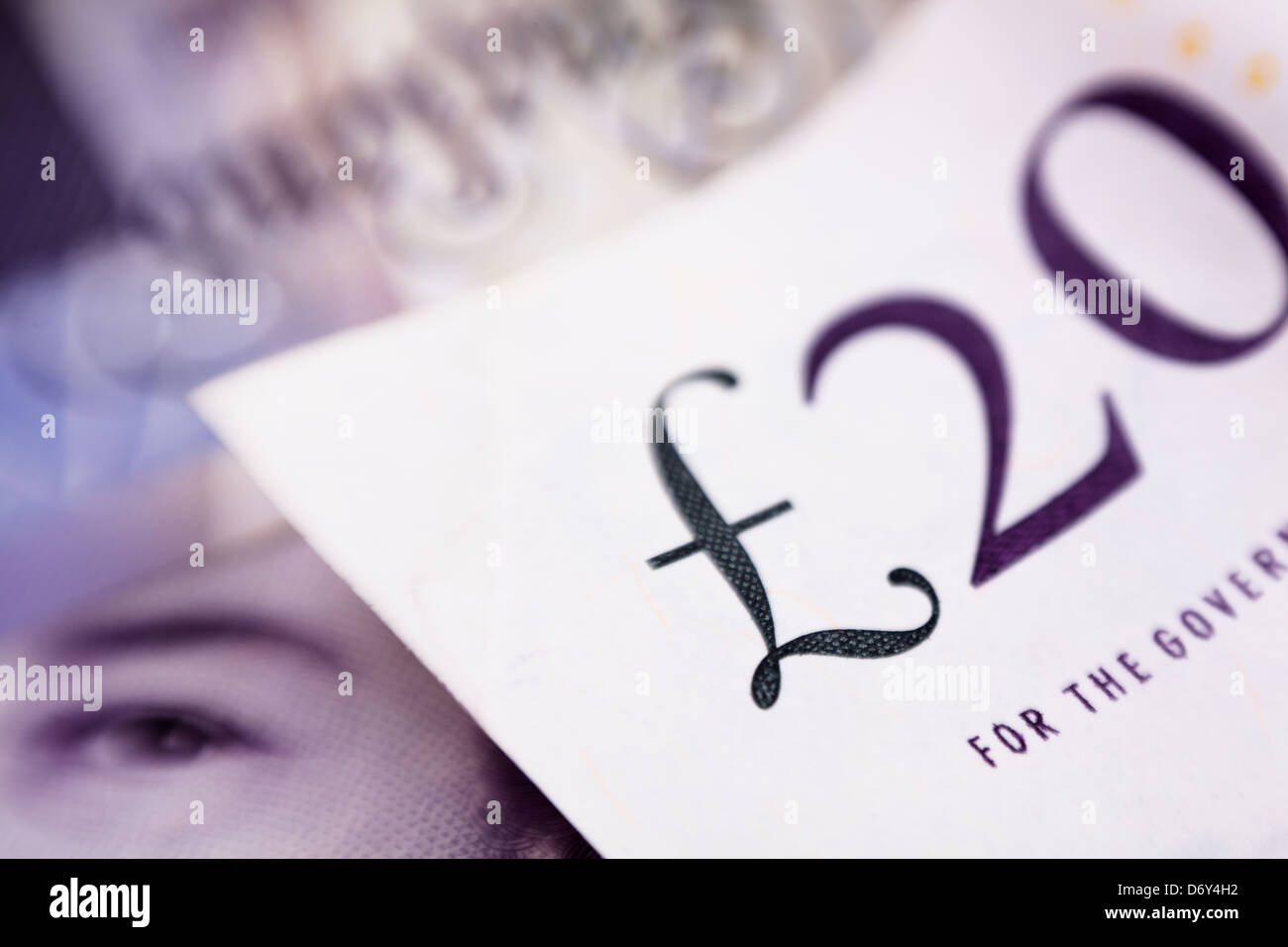 Gros plan macro signe billets livres Banque D'Images