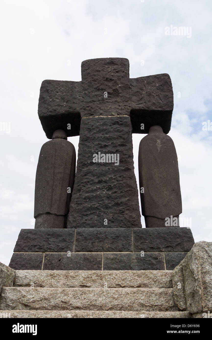 La Cambe, cimetière allemand en Normandie, tombes et memorial Banque D'Images