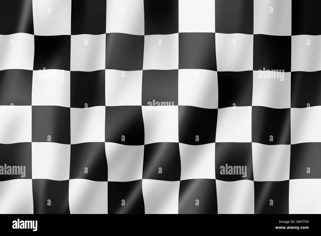 Fin de course automobile drapeau à damiers, le rendu en trois dimensions, finition satinée Banque D'Images