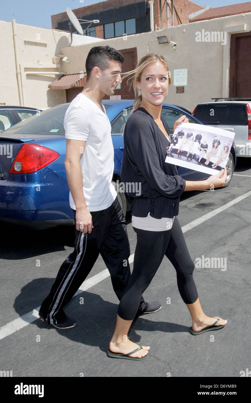Kristin Cavallari et Mark Ballas dans la bonne humeur comme ils retour à la 'Dancing with the Stars' dance studio après sortir Banque D'Images