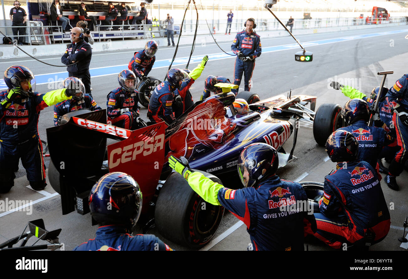 Jean-Eric Vergne, France, l'équipe Toro Rosso F1 - Formule 1 - Tests - Montmelo Circuit de Catalogne - Barcelone, Espagne Banque D'Images