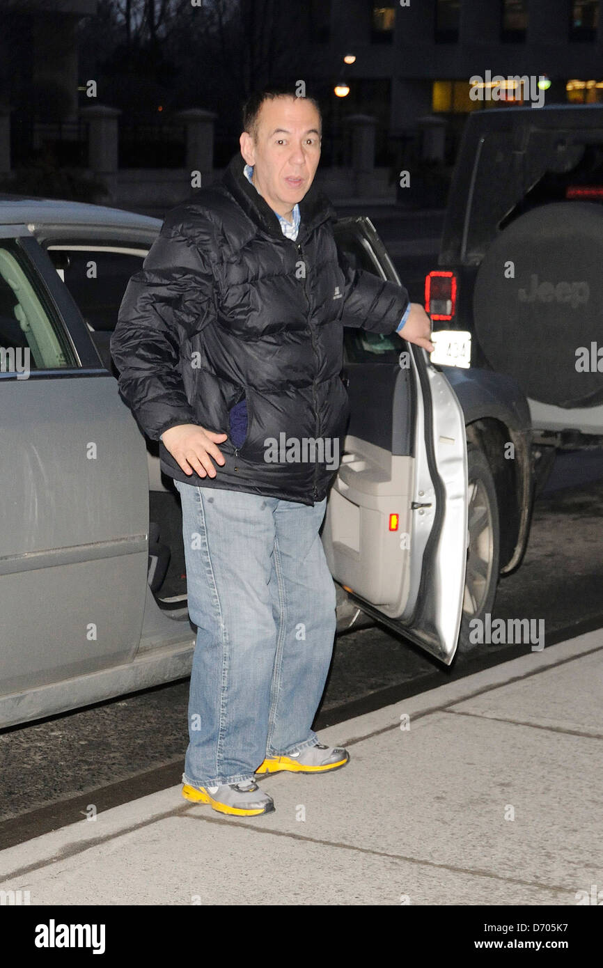 Gilbert Gottfried arrivant à l'Édifice Rogers pour le Kiss FM 92,5 Matin Show avec Roz et de moka. Toronto, Canada - Banque D'Images
