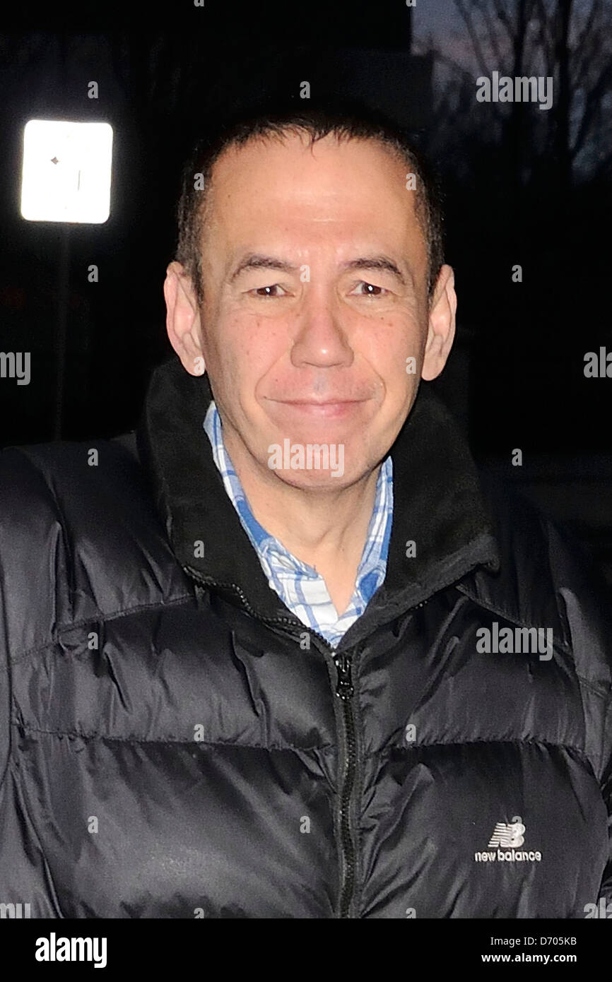 Gilbert Gottfried arrivant à l'Édifice Rogers pour le Kiss FM 92,5 Matin Show avec Roz et de moka. Toronto, Canada - Banque D'Images