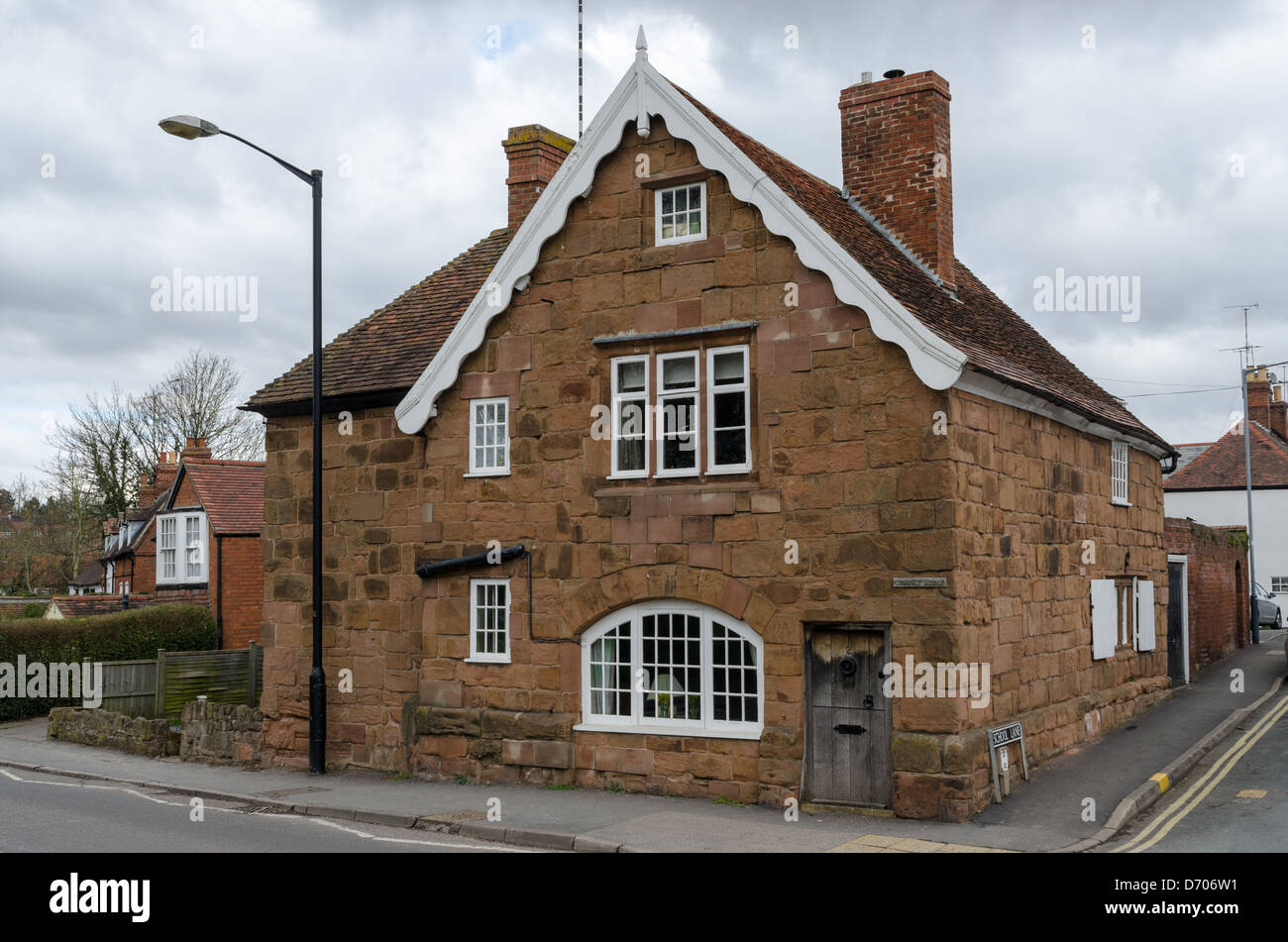 Market House cottage de grès sur Bridge Street, Kenilworth, reconnue par l'English Heritage Banque D'Images