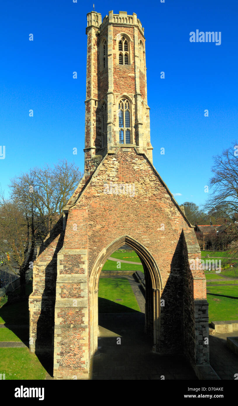 Greyfriars Friary, Kings Lynn, Norfolk, England UK tour centrale, l'anglais médiéval architecture, couvents Banque D'Images