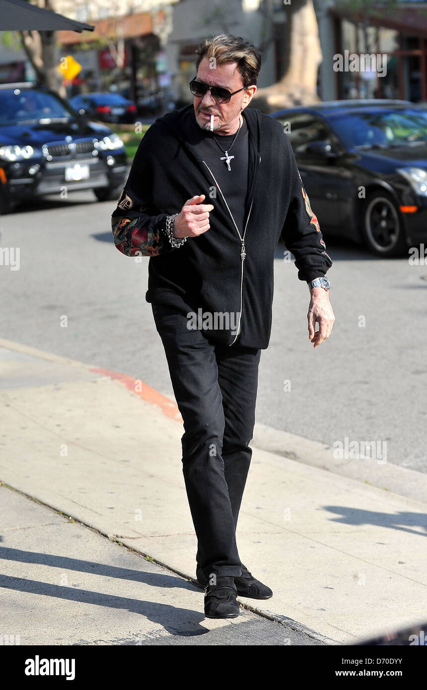 Johnny Hallyday, dehors et environ dans la région de Brentwood. Los  Angeles, Californie - 20.02.12 Photo Stock - Alamy