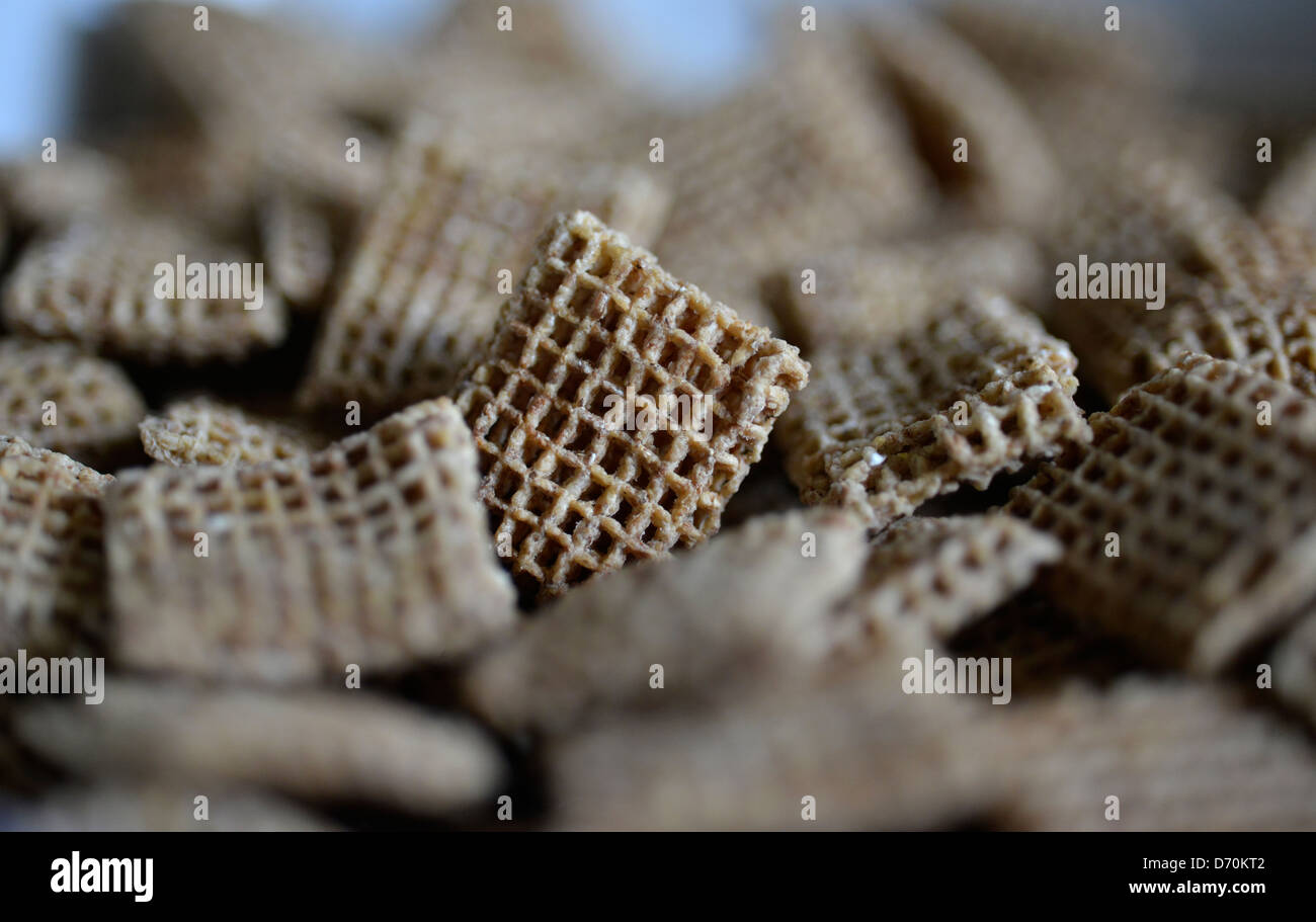 Le malt de céréales Shreddies Banque D'Images