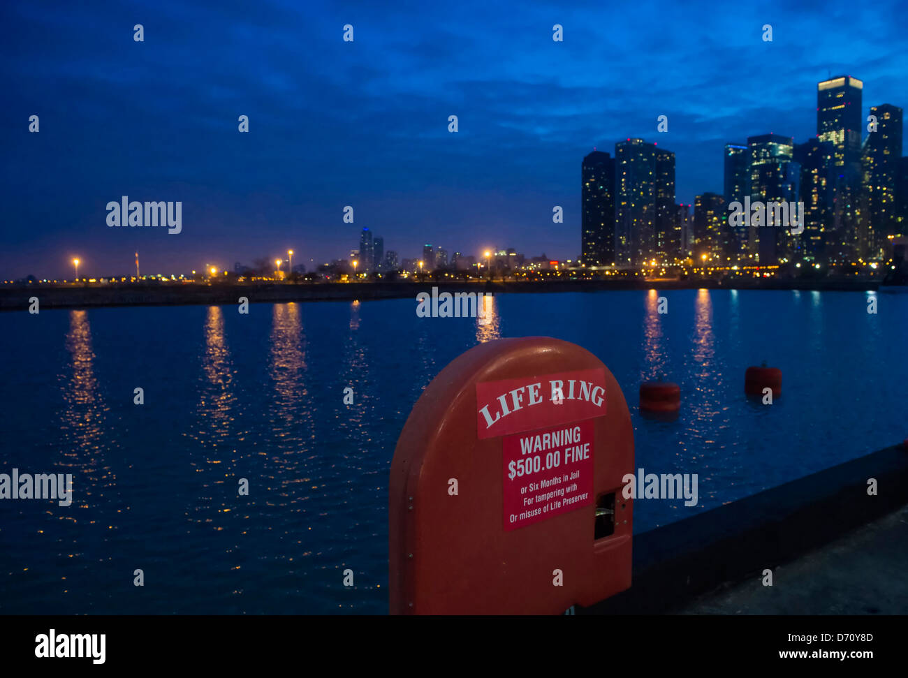 Vue sur le centre-ville de Chicago à partir de la Navy Pier Banque D'Images