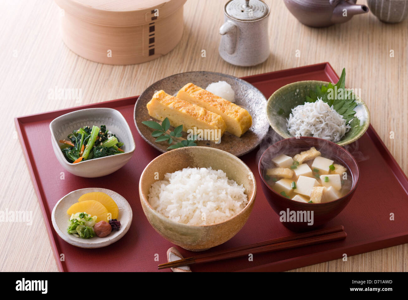 Un petit-déjeuner japonais traditionnel Banque D'Images