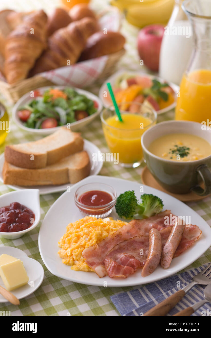 Le petit déjeuner américain Banque D'Images