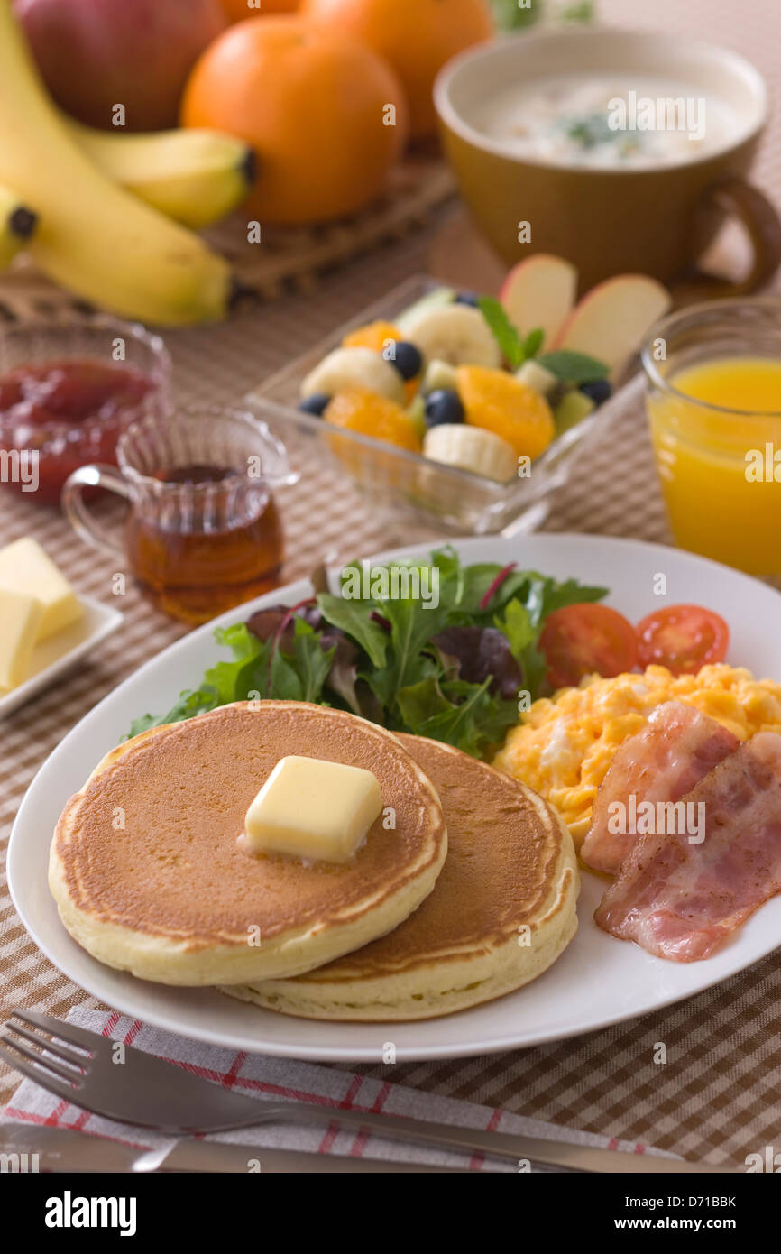 Des crêpes pour le petit déjeuner Banque D'Images