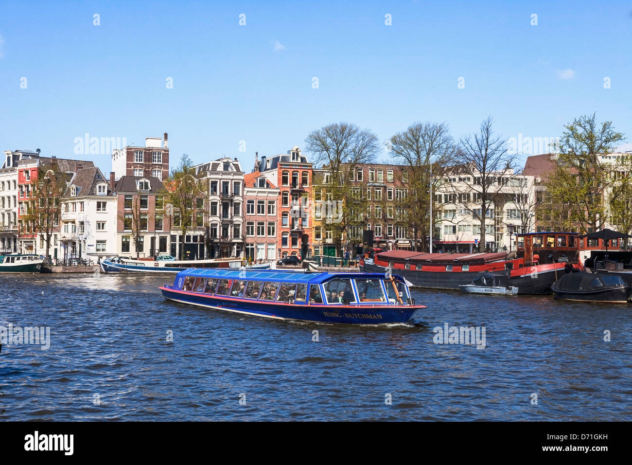 Croisière sur le canal Amstel Binnen, Amsterdam, Hollande du Nord, Pays-Bas Banque D'Images