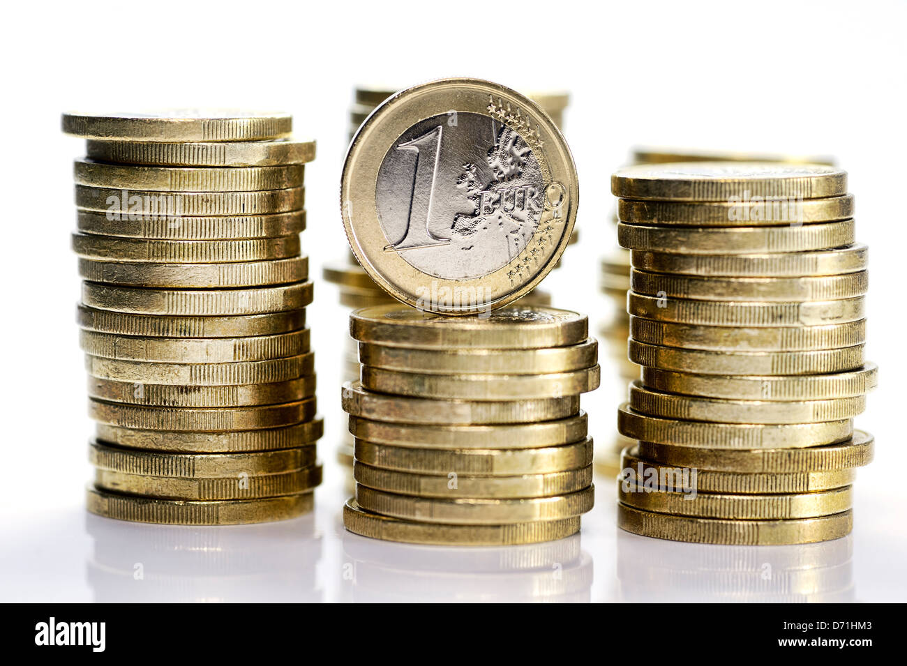 Pile de pièces de monnaie de la zone euro avec un Banque D'Images