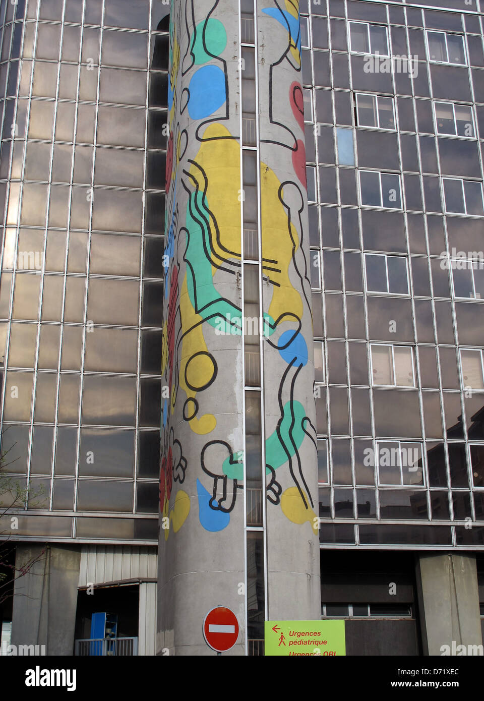 Keith Haring fresco, Neker-Enfants Malades Hospital,Université de Paris,France,premier hôpital pédiatrique dans le monde Banque D'Images