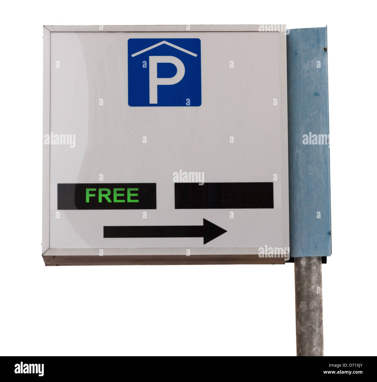 Panneau d'information parking couvert avec indication de l'espace disponible Banque D'Images