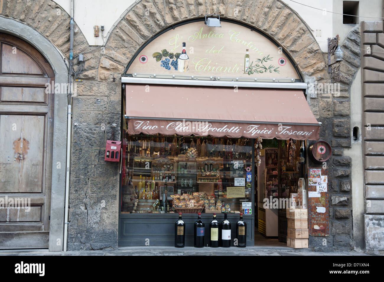 Antica Cantina del Chianti Boutique, Florence, Italie Banque D'Images
