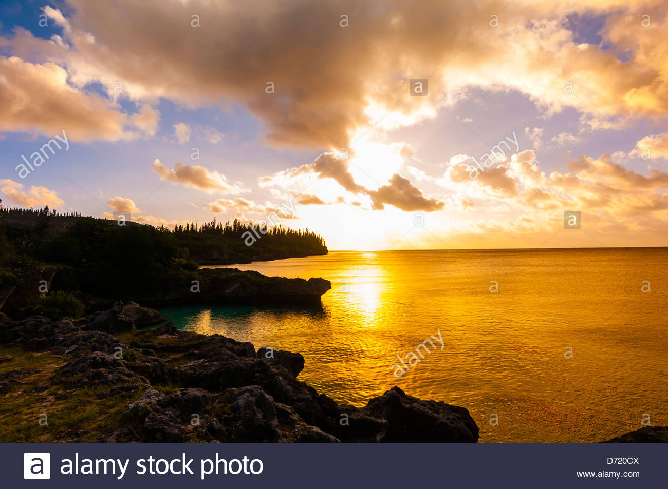 Le Coucher Du Soleil Pede île De Mare îles Loyauté