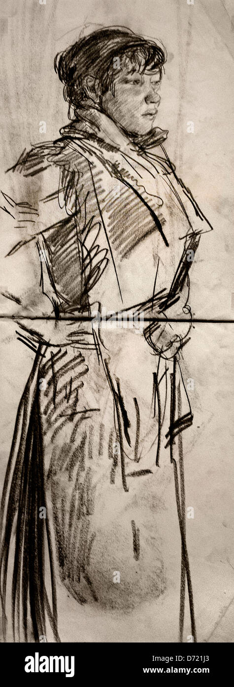 Femme Debout 1895 Theo van Doesburg 1865 - 1934 Pays-Bas Néerlandais Banque D'Images