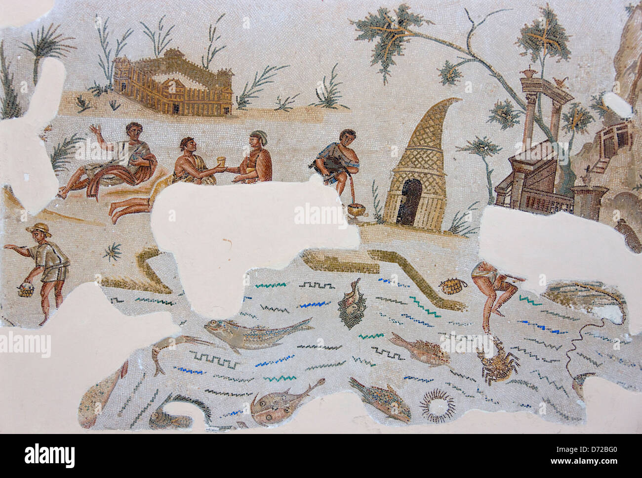 Dans la mosaïque du Musée national du Bardo, Tunis, Tunisie Banque D'Images