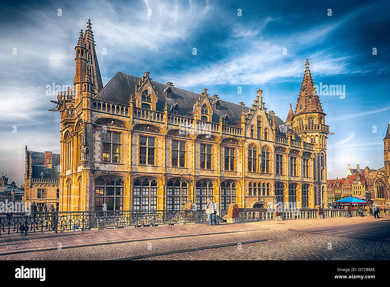 L'architecture gothique à Gand, Belgique Banque D'Images