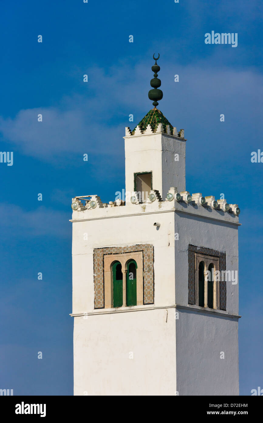 Minaret, Sidi Bou Said, Tunis, Tunisie Banque D'Images