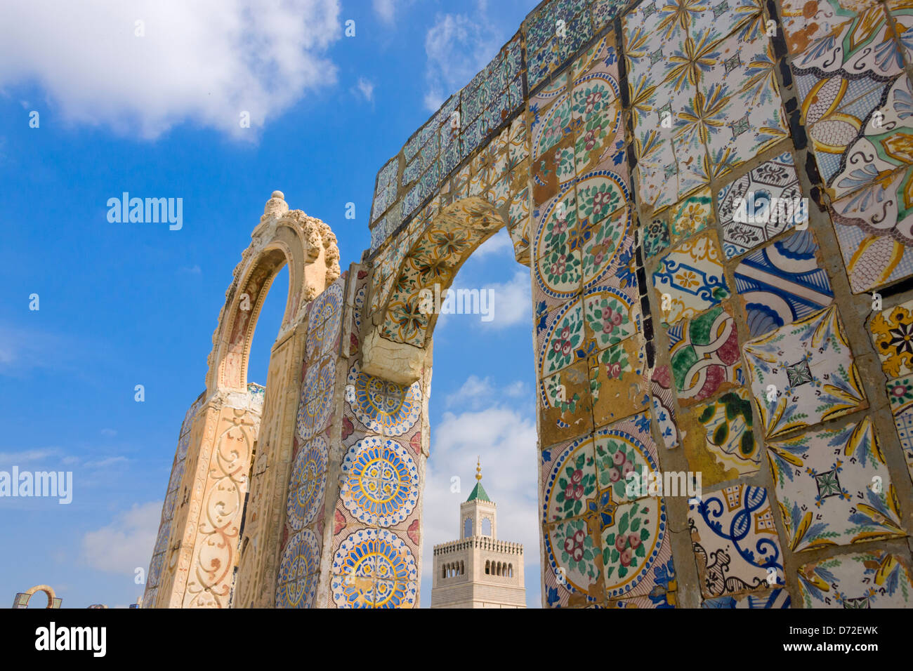 Complexe La Grande Mosquée, Sidi Bou Said, Tunis, Tunisie Banque D'Images
