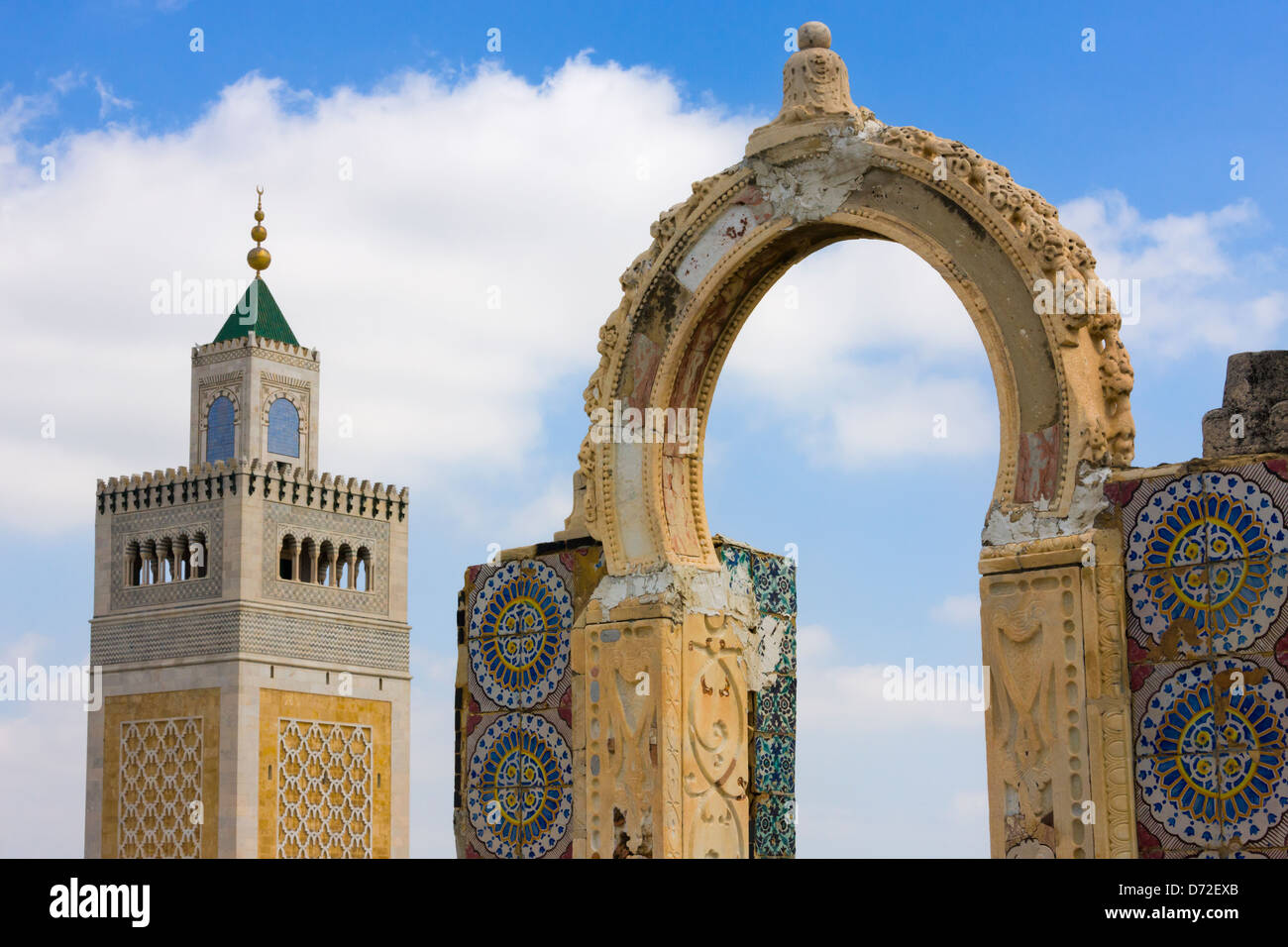 Complexe La Grande Mosquée, Sidi Bou Said, Tunis, Tunisie Banque D'Images