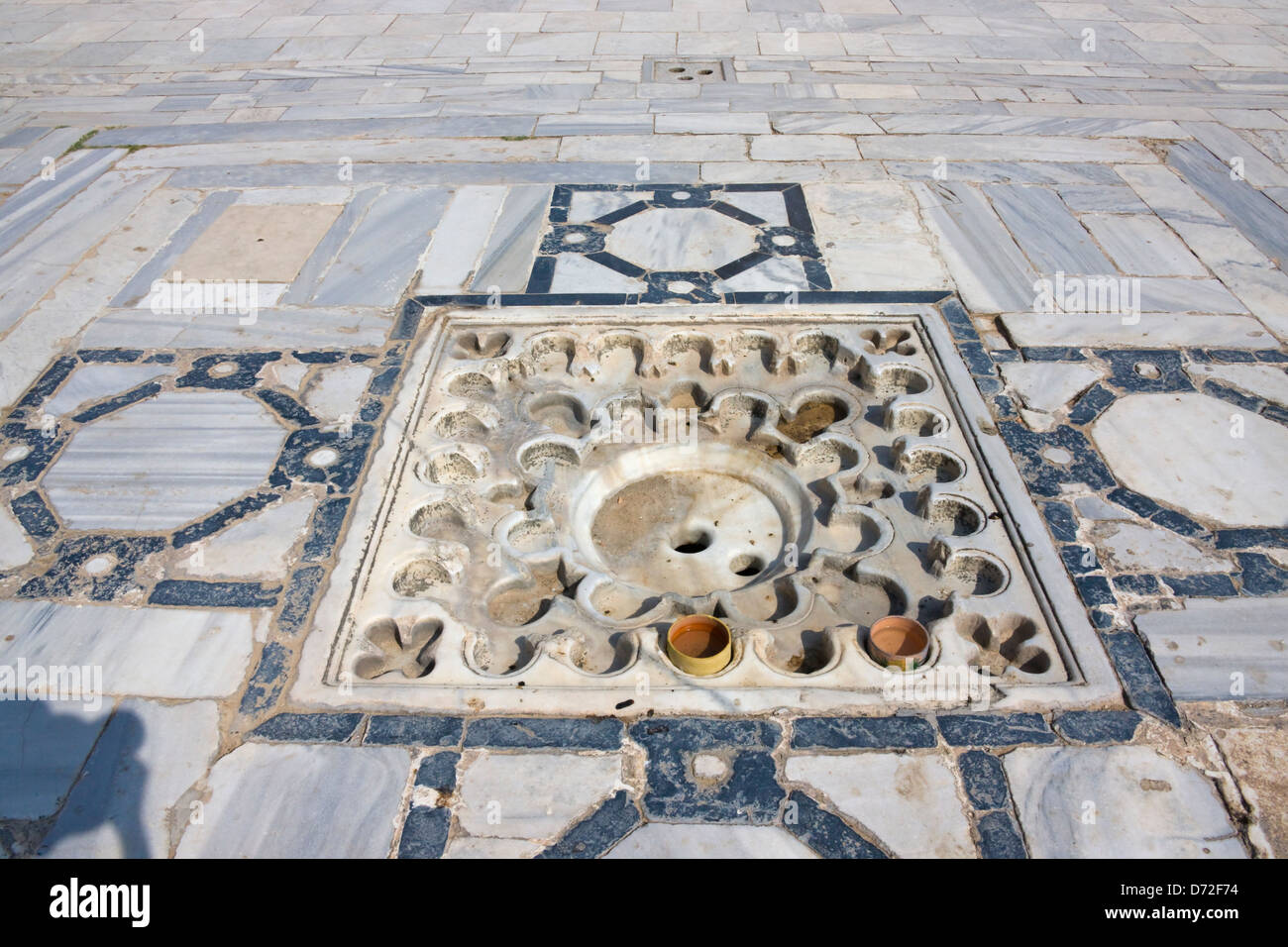 Décoré marbre, grande mosquée, Kairouan, Tunisie Banque D'Images