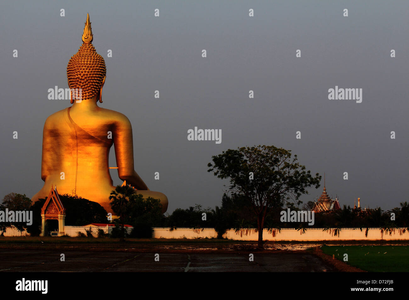 Statue du Grand Bouddha de Wat Muang, à Lop Buri en Thaïlande Banque D'Images
