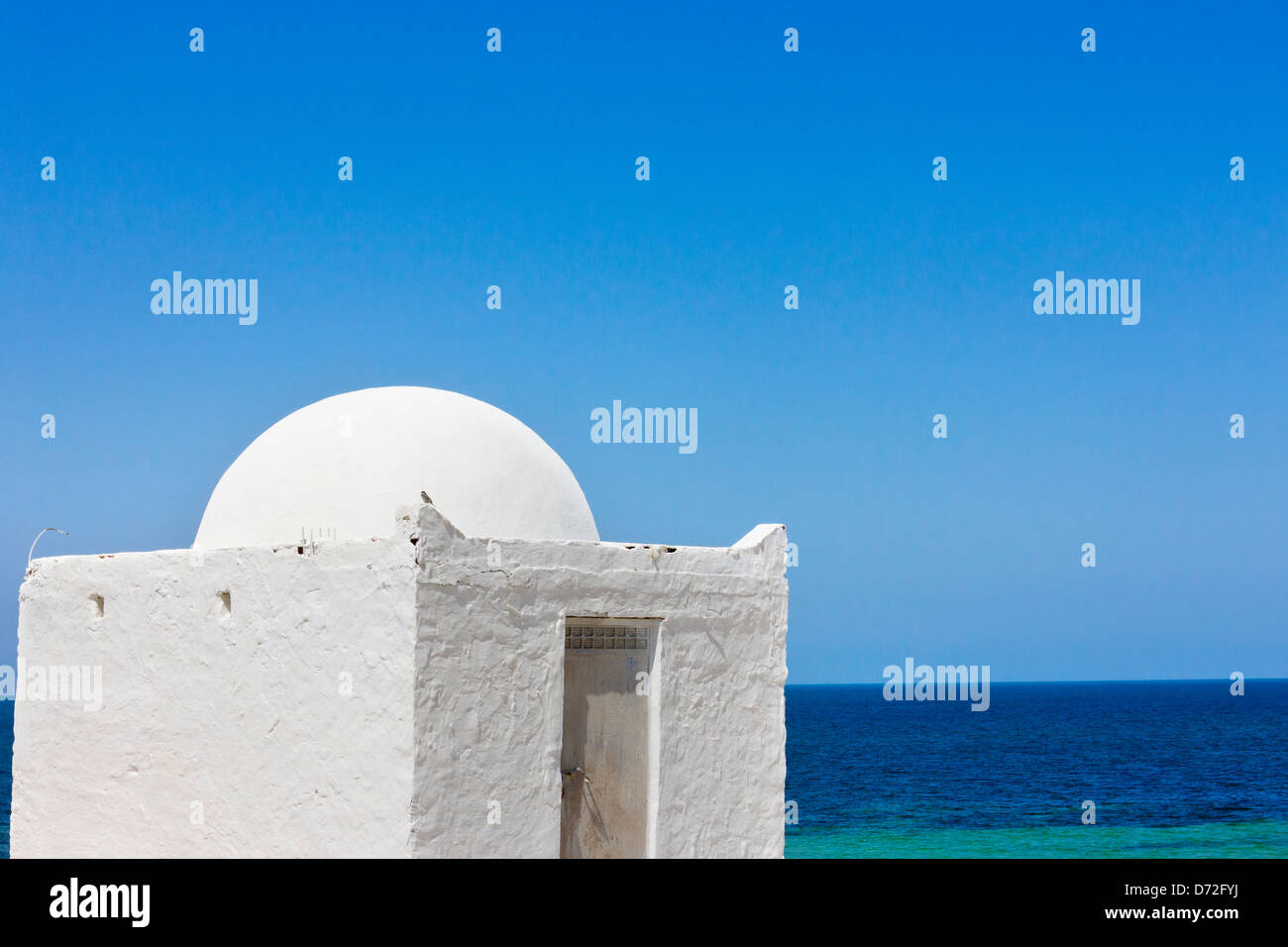 Mosquée et l'école, Djerba, Tunisie Banque D'Images