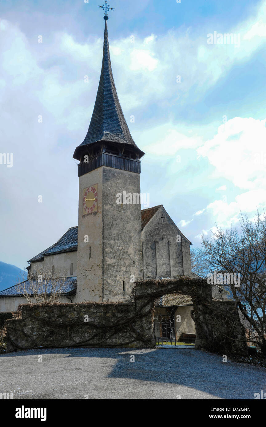 Église de château, Spiez Banque D'Images