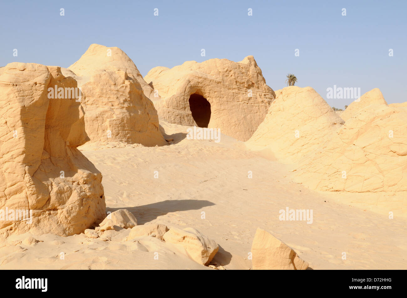 Petrified dunes près de Douz, Tunisie Banque D'Images