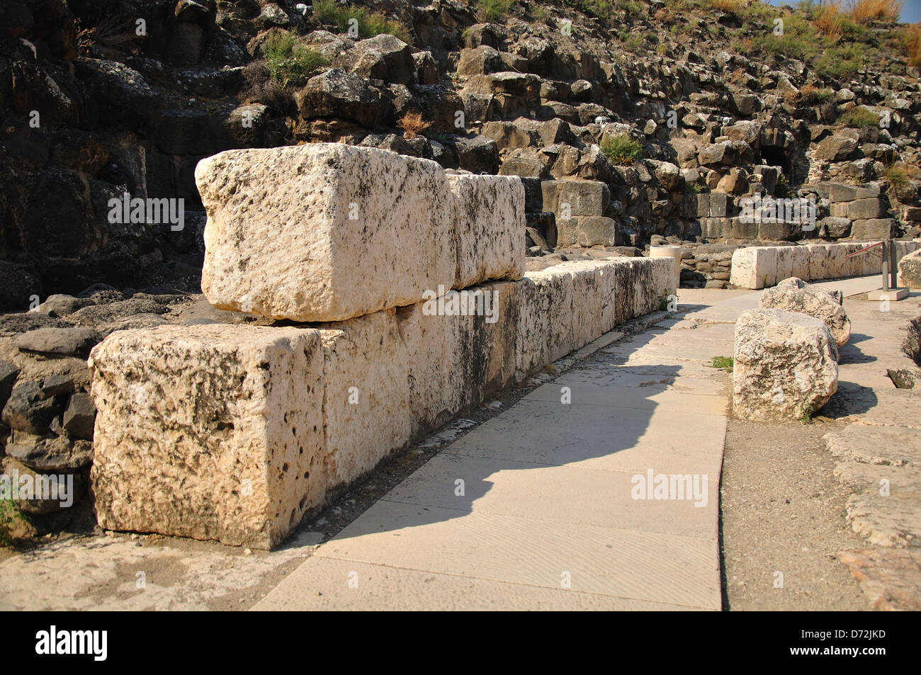 Passage de niveau supérieur de Beit Shean amphithéâtre. Le Nord d'Israël. Banque D'Images