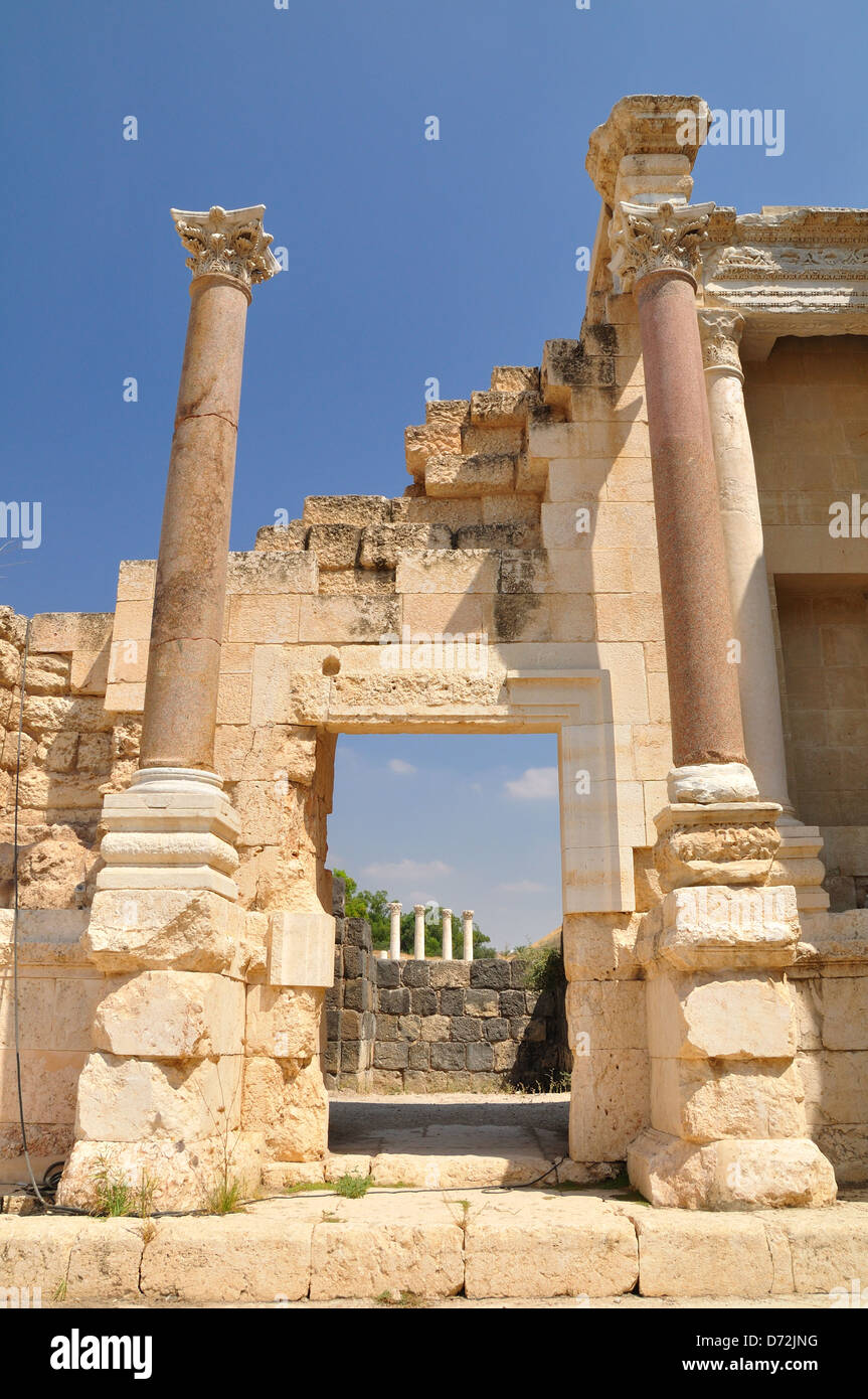 Ruines de la cité antique de Beit-Shean. Le Nord d'Israël. Banque D'Images