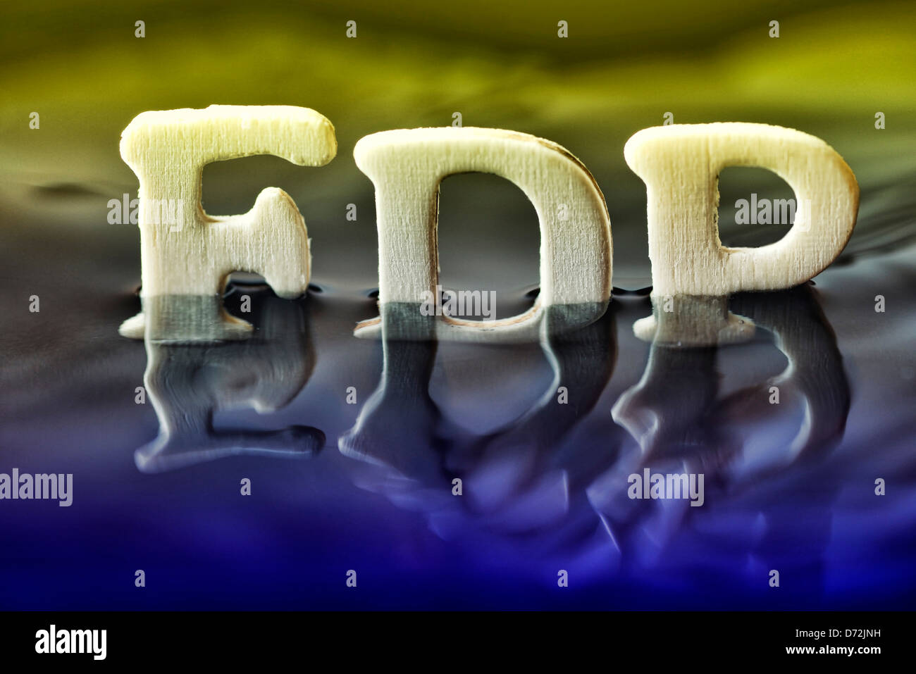Maladies du FDP dans l'eau, immergés dans la crise photo symbolique FDP Banque D'Images