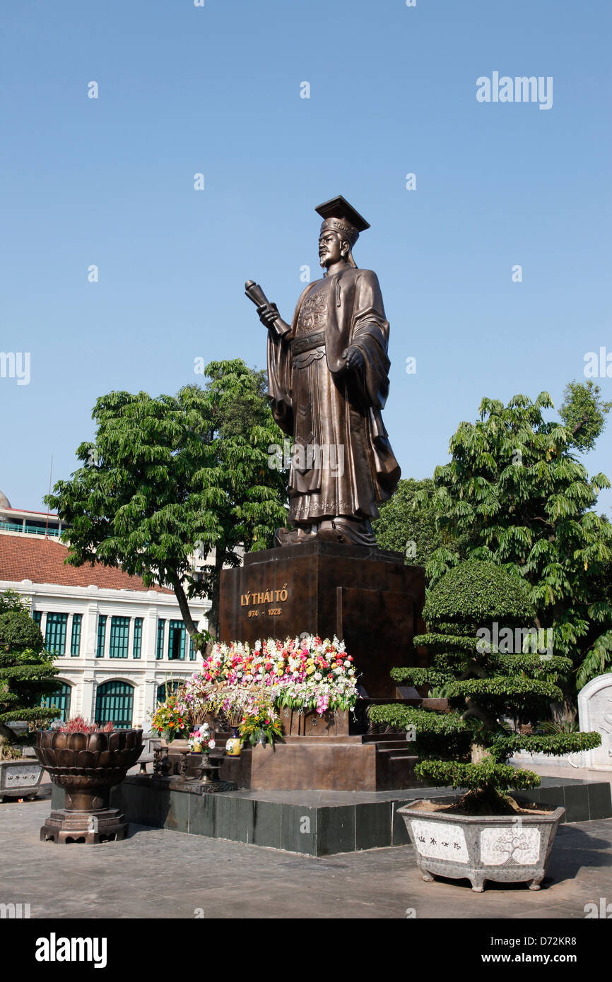 Hanoi, Vietnam, Statue de Ly Thai To, le Stadtgruender de Hanoi, le lac Hoan Kiem sur Banque D'Images