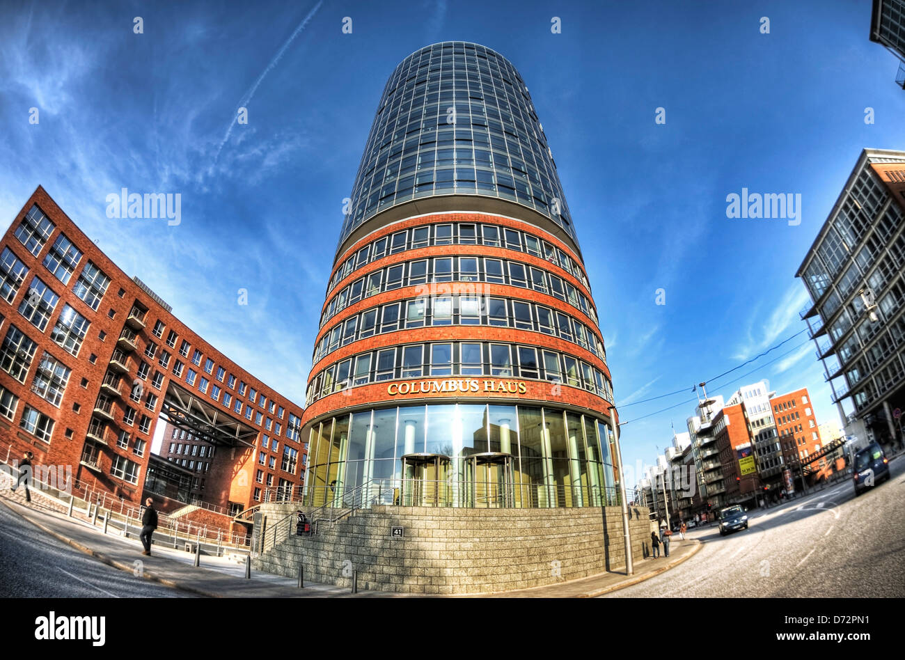 Columbus house sur le bord de la ville de mémoire à Hambourg, Allemagne, Europe Banque D'Images