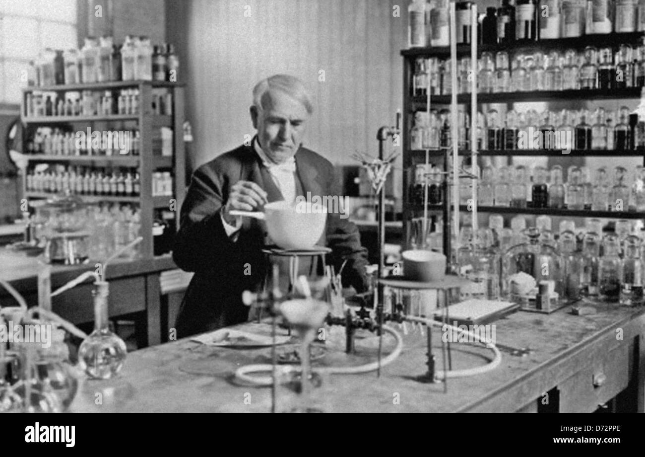 Thomas Alva Edison, inventeur du phonographe caméra ampoule Banque D'Images