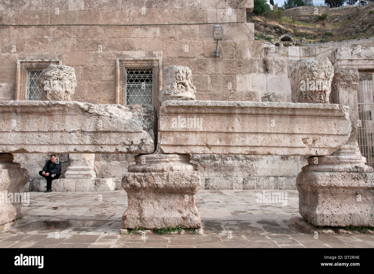 La Jordanie, Amman. L'amphithéâtre romain Banque D'Images