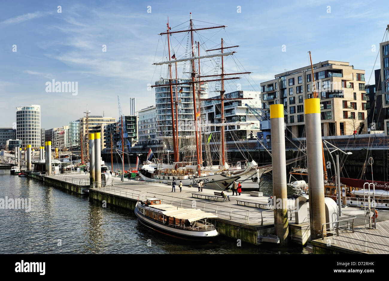 La porte de sable dans le port de la ville portuaire de Hambourg, Allemagne, Europe Banque D'Images