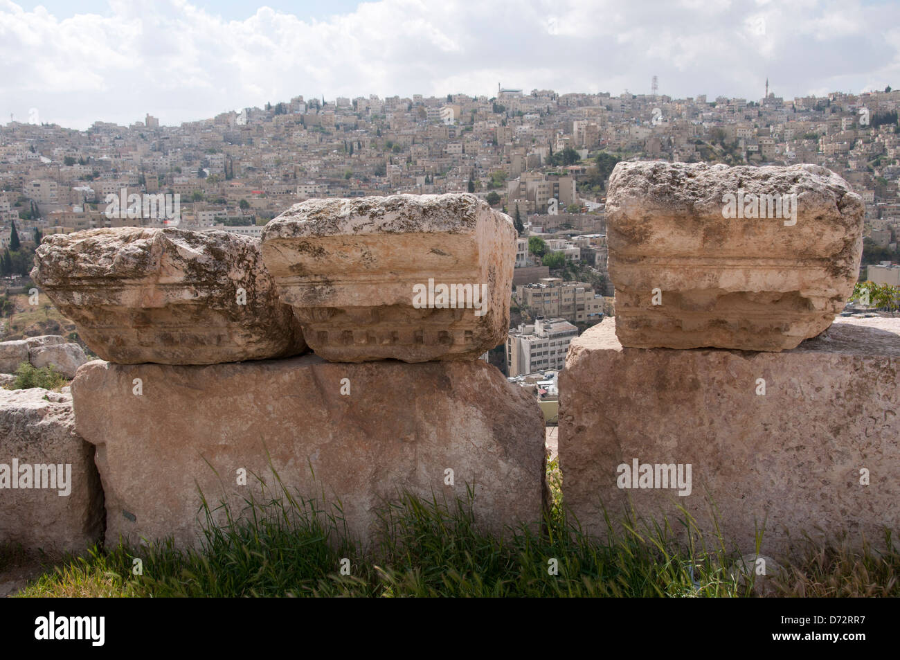 La Jordanie, Amman. La citadelle romaine avec vue sur la ville Banque D'Images