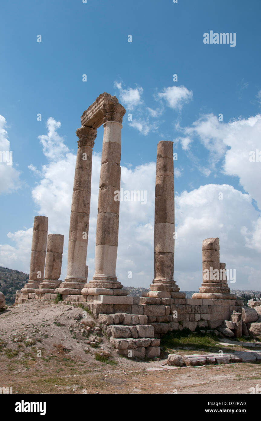 La Jordanie, Amman. La citadelle romaine.site touristique. Banque D'Images