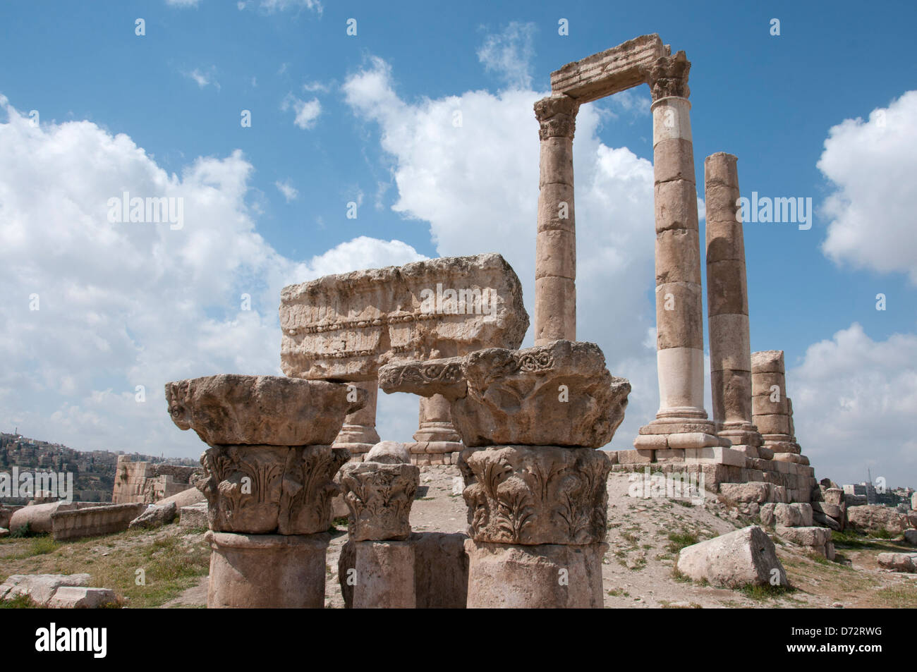La Jordanie, Amman. La citadelle romaine. Vue touristique. Banque D'Images