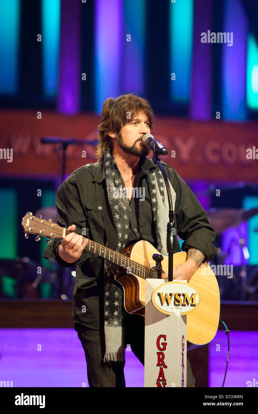 Billy Ray Cyrus en prestation au Grand Ole Opry, Nashville, Tennessee, USA Banque D'Images
