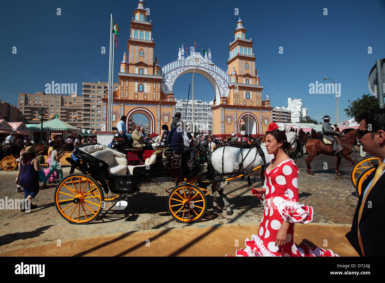 Feria de Séville, Séville, Espagne. Banque D'Images